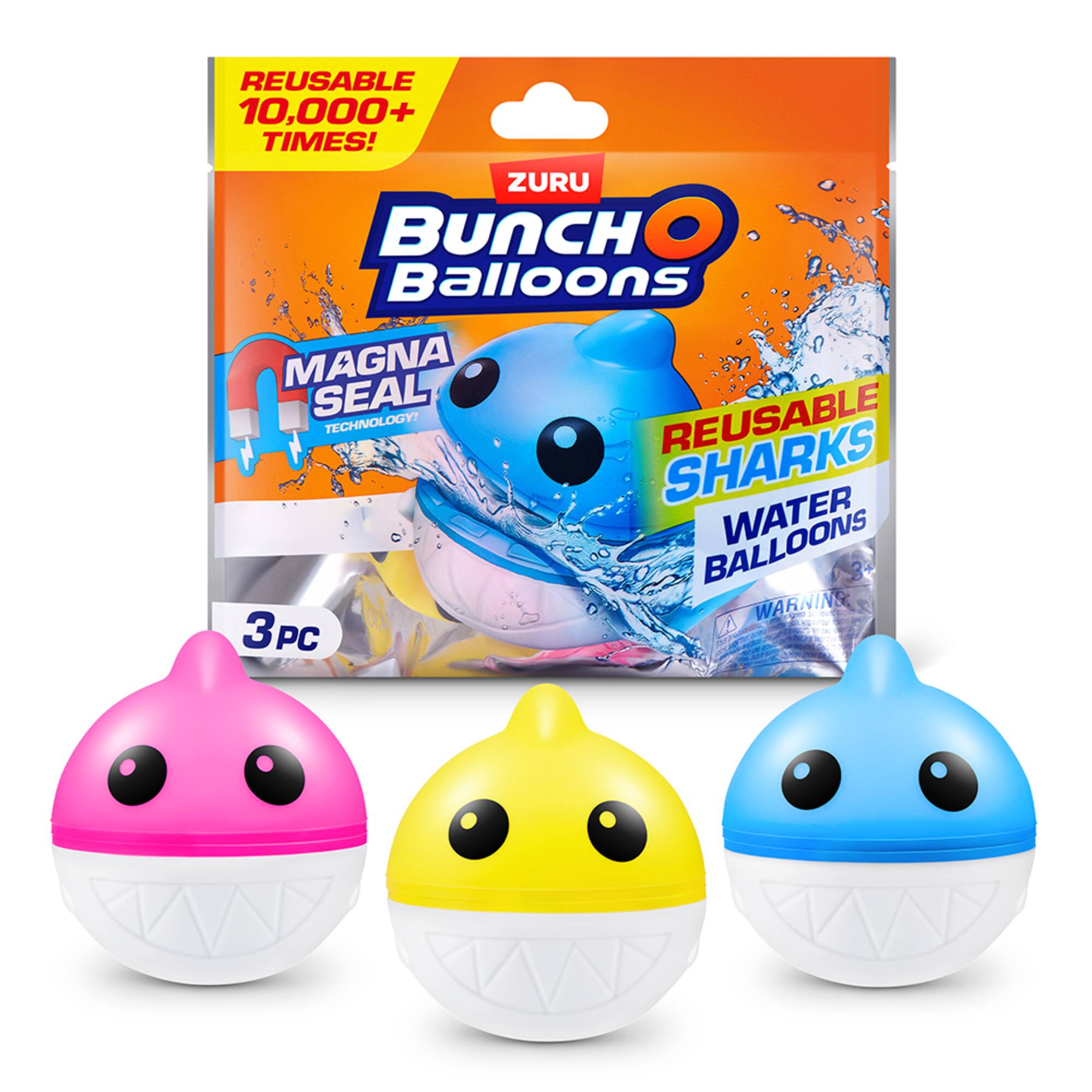 Bunch O Balloons Reusable Shark Water Balloons, 3ct.
